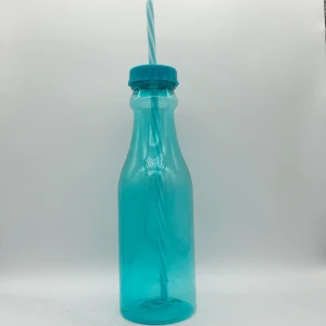 New Material Water Bottles with Custom Logo Motivational Soda Water Bottle with Straw