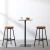 New nordic style home bar luxury wooden round high coffee bar table