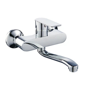 New stainless steel spout zinc chrome wall mounted kitchen faucet