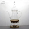 New style arabic coffee sets,clear glass coffee pot 900ml with warmer