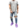 New style mens casual slim ripped fabrics jeans 2021