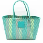 New style pe woven basket small women hand bag shopping bag