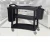 Import New style three-storey four-wheeled black plastic bowl collecting vehicle hotel serving cart with hand from China