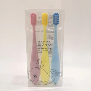 Non-printed Macaron Japanese 3 toothbrushes kids small head soft