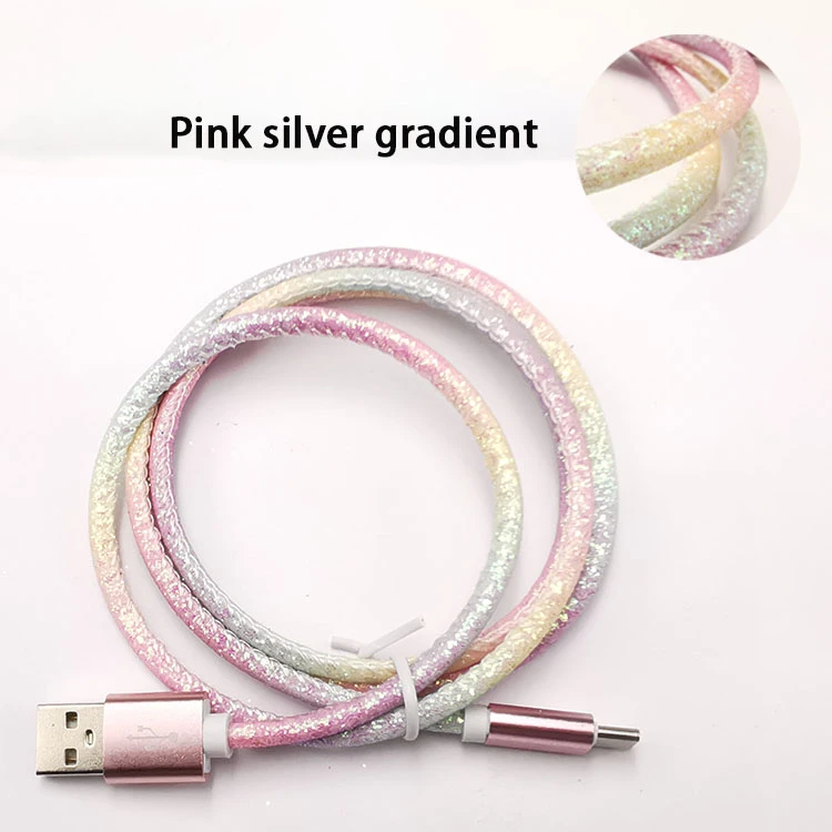 Nylon braided aluminum alloy leather data cable Micro5P mobile phone charging data cable typ-c universal data cable