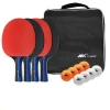 OEM Accepted Cheap Portable 4 Pingpong Balls Bats With 8 Balls Wood Paddles 3-Star Table Tennis Bat Set With Carry Bag