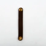 OEM Custom Design Promotional Leather Headphone Cable Winder With Magnetic Snap Button