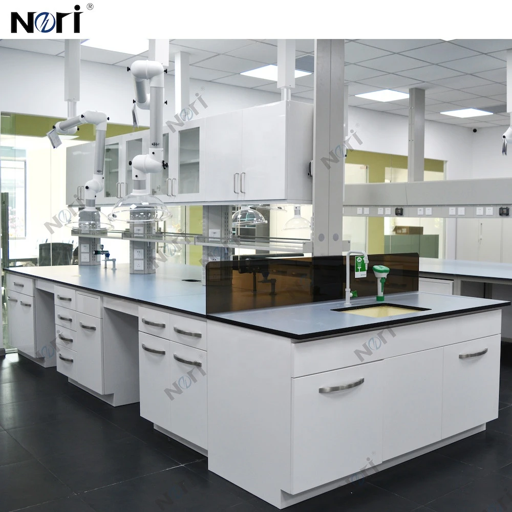 OEM Design High Quality Chemical Laboratory Furniture Steel Workbench Island Bench With Sink