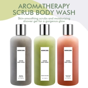 OEM Private Label Wholesale Body Care Natural Organic Sea Salt Vegan Lightening Perfume Bath Scrub Shower Gel Body Wash