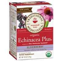 Organic Echinacea Plus Elderberry Tea, Elder 16 Bags by Traditional Medicinals Teas