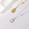 Original Solid Color 925 Sterling Silver 18K Gold Plated Mothers Day Gifts Embossed Tulip Pendant Necklace