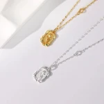 Original Solid Color 925 Sterling Silver 18K Gold Plated Mothers Day Gifts Embossed Tulip Pendant Necklace