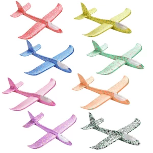 Outdoor flying toys hand launch throwing EVA aircrafts foam glider LED light plane model toy