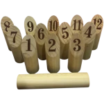 Outdoor Games Wooden Throwing Game Number Skittles Sets For Children