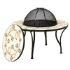 Outdoor  garden wrought iron mosaic fire pit table