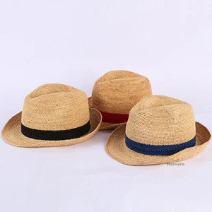 Outdoor Sunshade Panama Straw Hat Jazz Hat Trilby Hat for Men Women