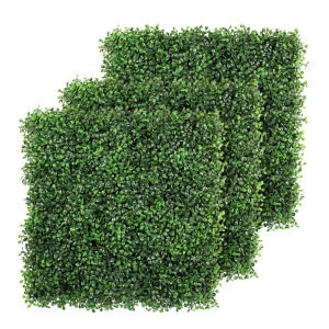 Outdoor uv protected faux greenery artificial plant hedge mat for balcony