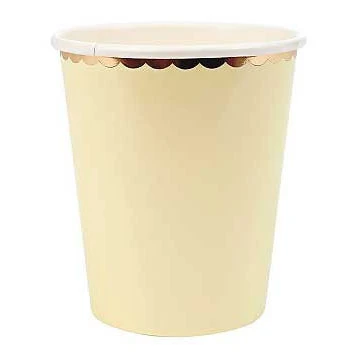 Party Solid Color Gold Stamping Theme Cutlery Set 270 Milliliter Paper Cup For Wedding Birthday Decoration Tableware Supplies