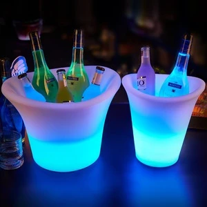 PE Plastic Color Changing led illuminated lighted ice bucket with Remote Controller