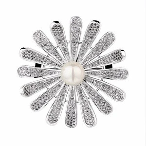 Pearl Latest Crystal Rhinestone Bridal Design brooch PIN