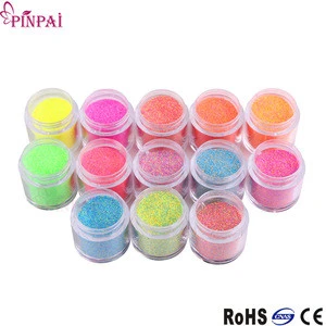 Pinpai brand new design 5g bottle packing mix color glitter rainbow acrylic powder