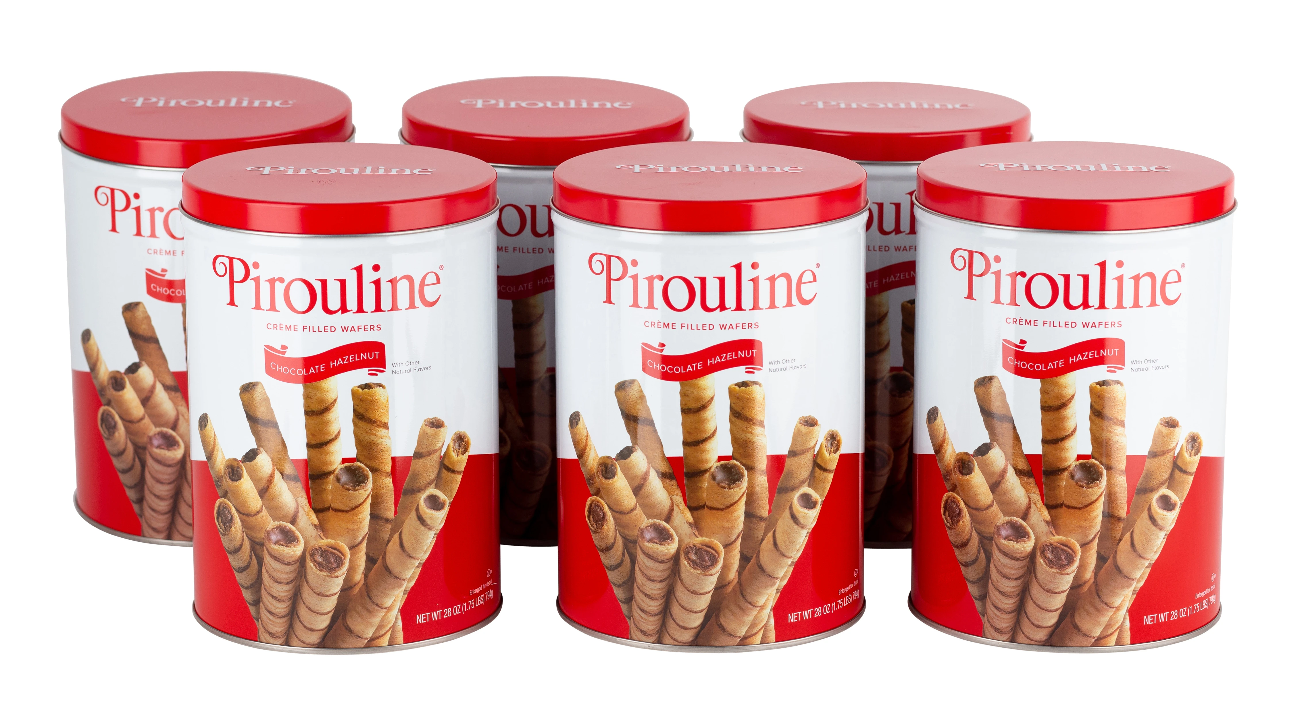 Pirouline Rolled wafer - Chocolate Hazelnut cream filled 28oz tin