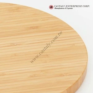 Pizza Tools Non-Toxic Natural Bamboo Round Bread Board Wood Pizza Peel Set With Easy Grip Handle