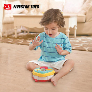 Plastic Battery Operated Musical Instrument With Light Round Drum Toy ...