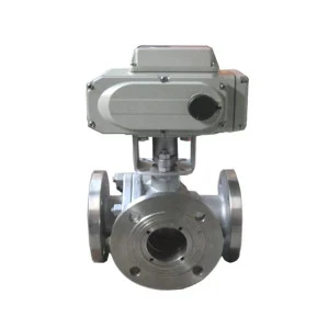 Pneumatic Actuators Flanged Stainless Steel 3 Way Ball Valve