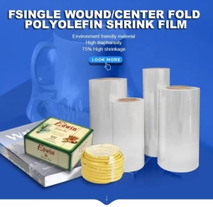 POF biodegradable wrap Packaging Polyolefin Center-folded Film