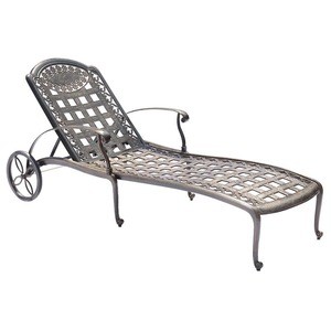 Portable Foldable Sunbed Sun Lounger with cushion and Wheels Outdoor Chaise Lounge bench  Chair Grden Funiture