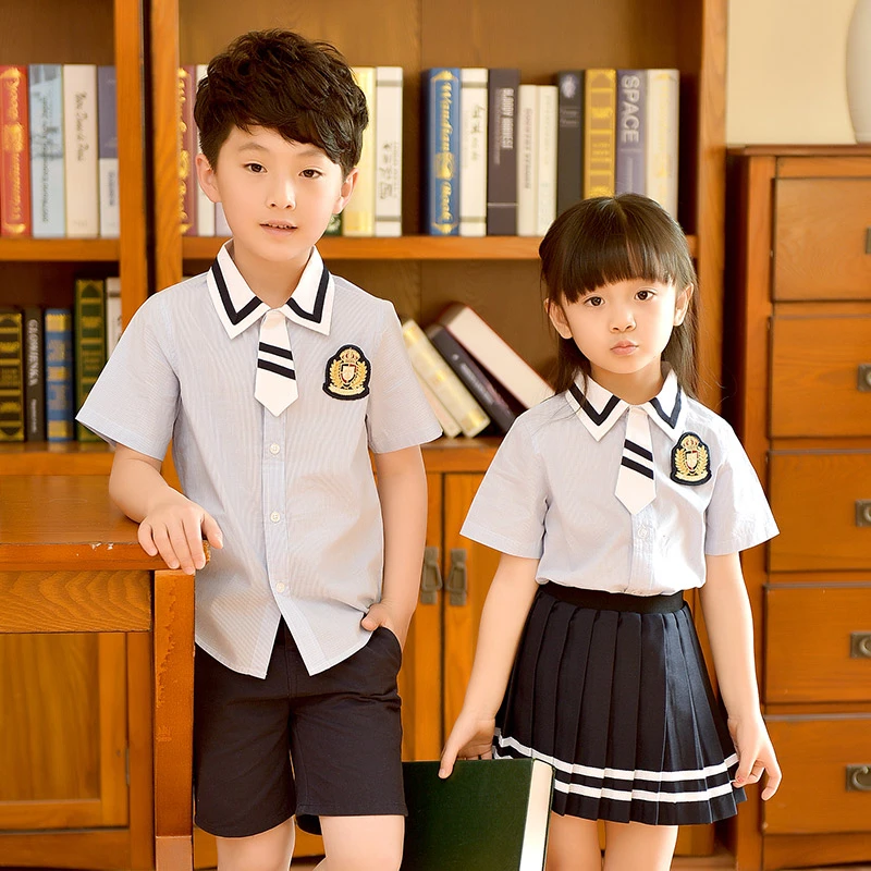 Primary school uniforms school style short-sleeved shirts kindergarten clothes