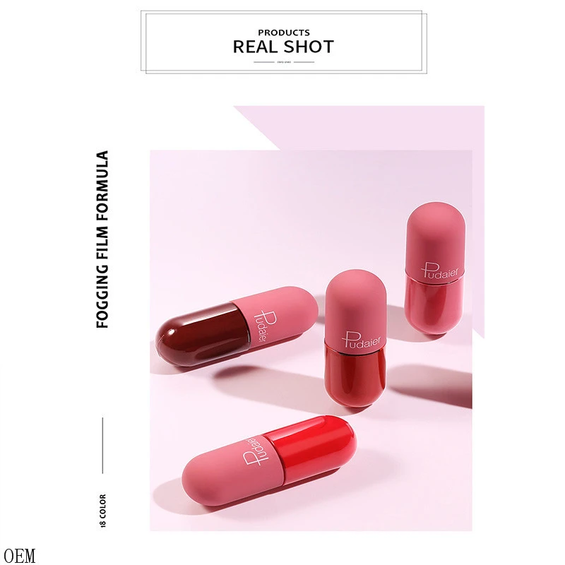 Private label 18 colors Mini Capsule Shape Matte Lipstick Makeup Cosmetics Lipstick