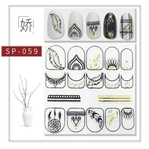 Private Label 3d Nail Decal Colorful Nail Polish Stickers Best Nail Accessories