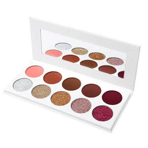 Private Label Cosmetics 10 Colors Glitter+Matte Eyeshadow Palette Make Up Cardboard Eye Shadow