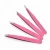 Import Professional Tweezers Set Tool Pink Eyebrow Tweezers /  Eyelash Extension Tweezers with Black PU Case from China