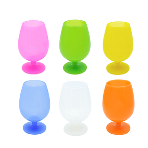 Promotion custom plastic silicon foldable tasting wine cup drinking glass cup