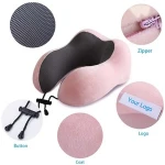 Promotion price meory foam travel kit airplane bus train nap office u shaped neck pillow
