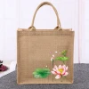 Promotional high quality custom printed jute shopping bag for wholesale