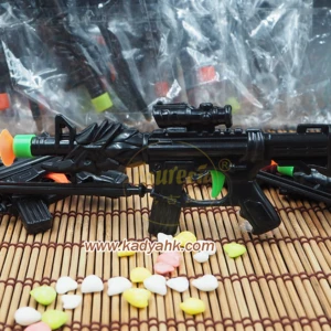 Promotional plastic submachine gun toy and children sugar candy toy