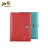 pu leather cover notebook with power bank diary custom