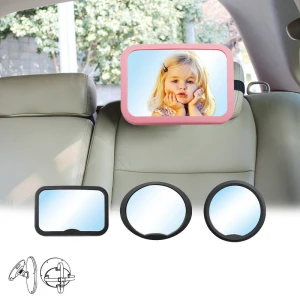 QM05 2020 Big Size baby car seat mirror 360 Rotating baby car mirrors clear view baby car safety mirror