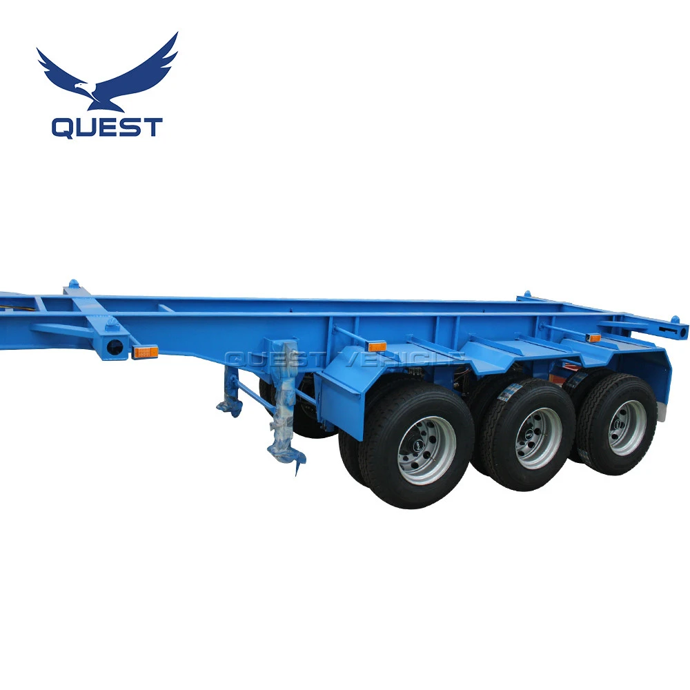 QUEST 40ft Tandem Axles Superlink  Skeleton Container Chassis Interlink Semi Trailer for sale