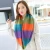 Import Rainbow Color Thick Knitted Acrylic Winter Warm Infinity Scarf, Wholesale Scarf from China