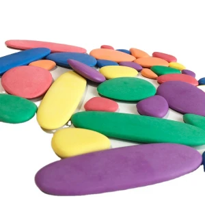 Rainbow Pebble wooden stones childrens toys educational creativity imagination training balance bricks