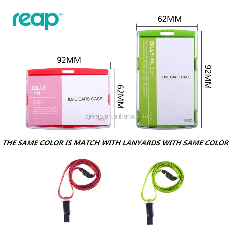 Reap plastic credit card holder, colourful id card holder student card holder with the lanyard
