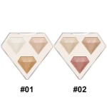 Romantic Bird Long Lasting Baking Powder Blush 3D Diamond Vegan OEM Make Your Logo New Design Highlighter Eyeshadow Palette
