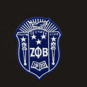 ron-On Patch Zeta Phi Beta Shield Design Embroidered Patch for clothing