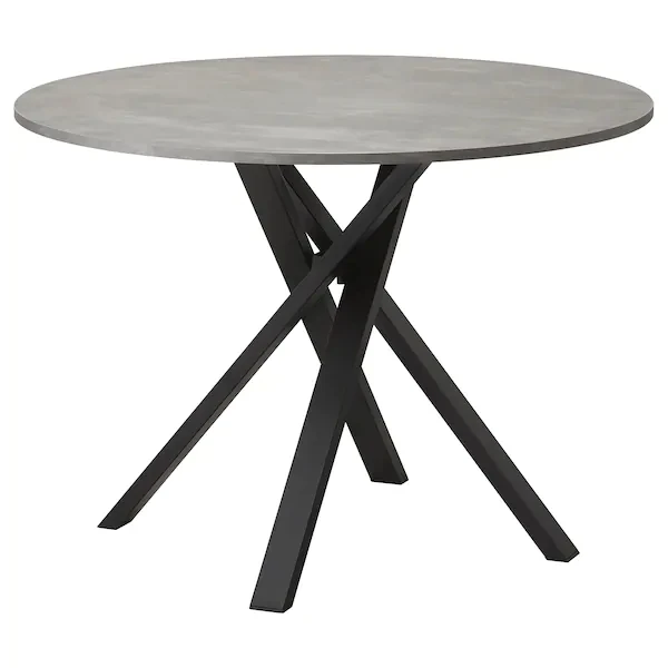 Round Dining Table with Black Metal Legs Kitchen Table Coffee Table