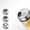 Salt and Pepper Shakers Stainless Steel Glass Set with Adjustable Pour Holes